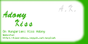 adony kiss business card